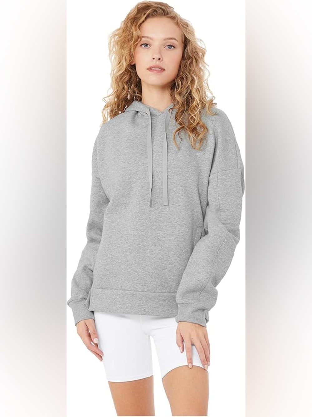 ALO Yoga $180 Light Gray Hooded Interval Hoodie Medium